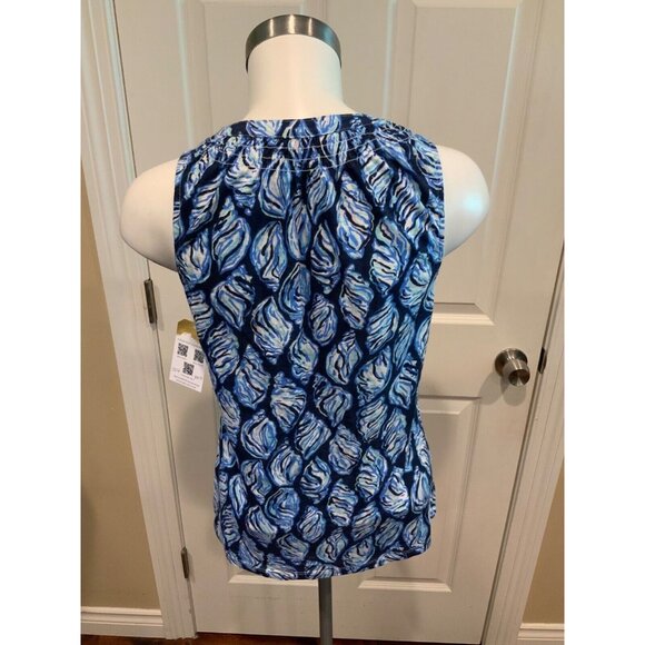 Lilly Pulitzer Blue & White Shell Patterned Tank Top , Size XS - Picture 4 of 6